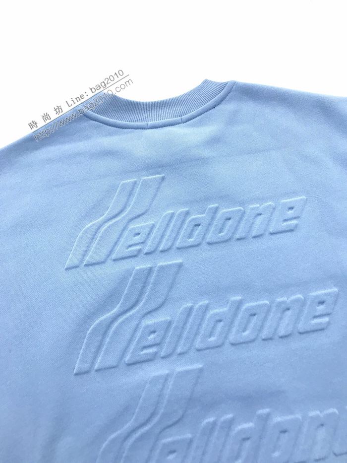 welldone男裝 2020秋冬新款WE11DONE凹凸字母圓領衛衣 加厚加絨 高版本男女同款  ydi3238